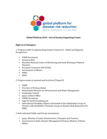 Global Platform 2019 - PreventionWeb 