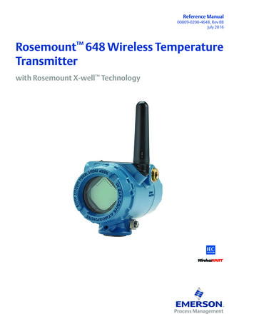 Manual: Rosemount 648 Wireless Temperature Transmitter - Instrumart