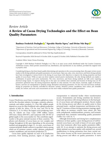 A Review Of Cocoa Drying Technologies And The Effect On Bean . - Hindawi