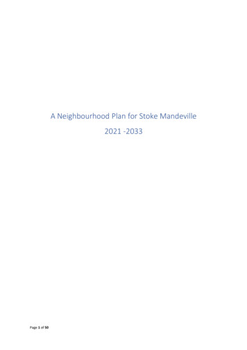 A Neighbourhood Plan For Stoke Mandeville 2021 -2033