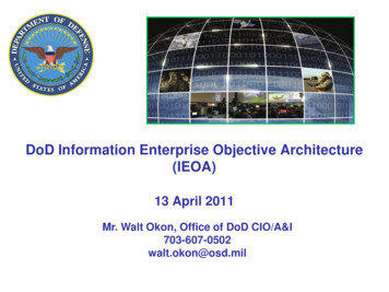 DoD Information Enterprise Objective Architecture (IEOA) - DTIC