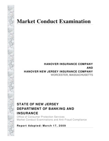 Market Conduct Report - Government Of New Jersey