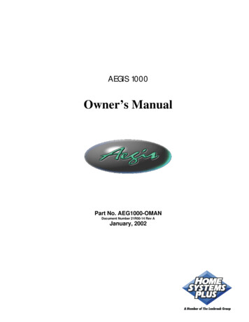 AEGIS 1000 Owner's Manual - Alarmhow 