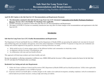 Safe Start For Long Term Care Recommendations And Requirements . - Wa