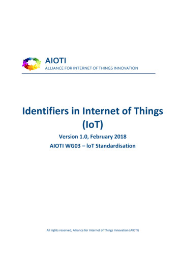 Identifiers In Internet Of Things (IoT)