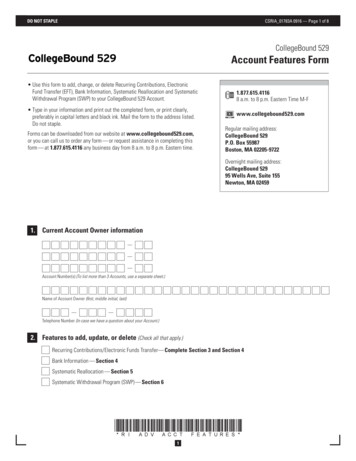 CollegeBound 529 Account Features Form
