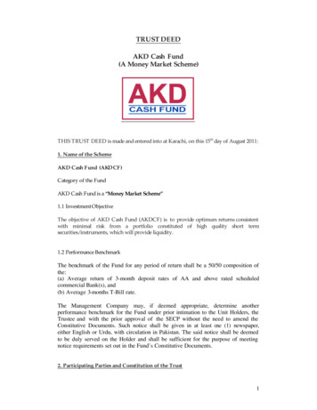 TRUST DEED AKD Cash Fund (A Money Market Scheme)