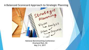 A Balanced Scorecard Approach To Strategic Planning