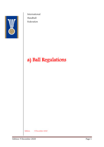A) Ball Regulations - IHF