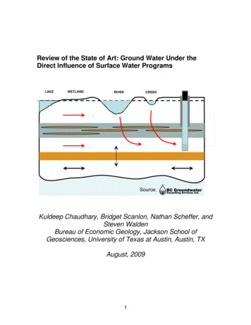 Review Of The State Of Art: Ground Water Under The Direct Influence Of .