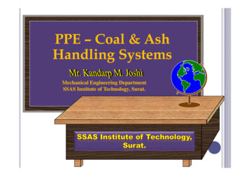 PPE PPE -Coal & Ash Coal & Ash Handling Systems