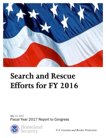 Search And Rescue Efforts For 2016 - Dhs.gov