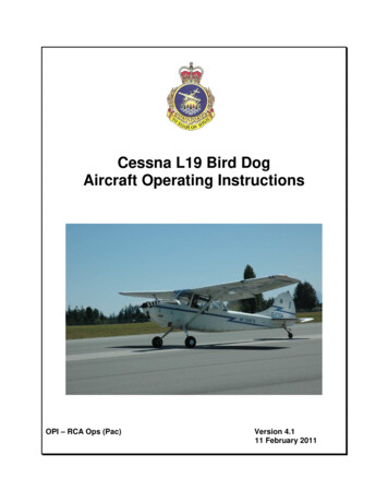 Cessna L19 Bird Dog Aircraft Operating Instructions