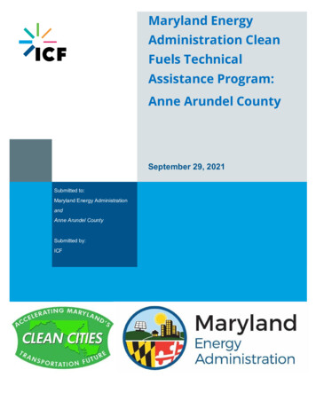 Maryland Energy Administration Clean Fuels Technical Assistance Program .
