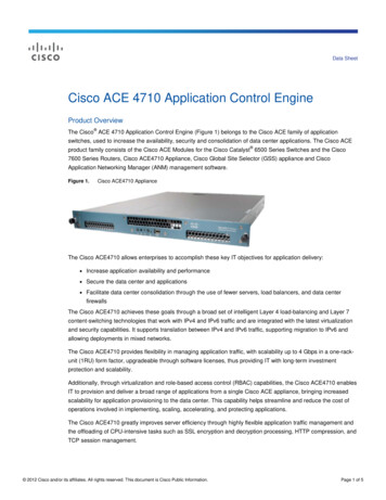 Cisco ACE 4710 Application Control Engine - Tempestns 
