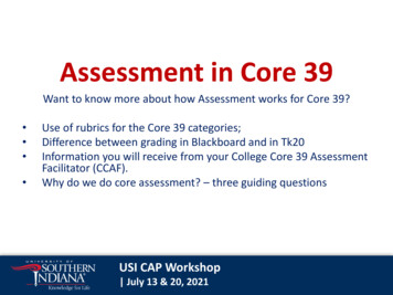 Assessment In Core 39 - Compctr.usi.edu