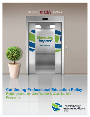Continuing Professional Education Policy - The IIA