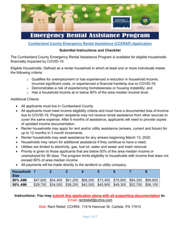 Cumberland County Emergency Rental Assistance (CCERAP) Application .