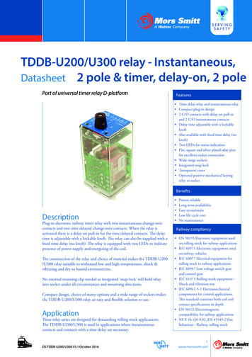 TDDB-U200/U300 Relay - Instantaneous, Datasheet 2 Pole & Timer, Delay .