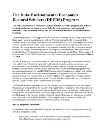 The Duke Environmental Economics Doctoral Scholars (DEEDS) Program