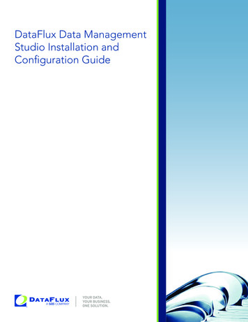 DataFlux Data Management Studio Installation And Configuration Guide - SAS