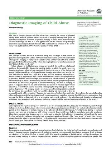 POLICYSTATEMENT Diagnostic Imaging Of Child Abuse