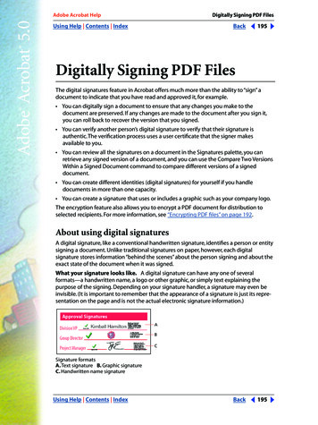 Digitally Signing PDF Files