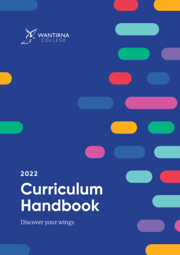 2022 Curriculum Handbook - Wantirnacollege.vic.edu.au