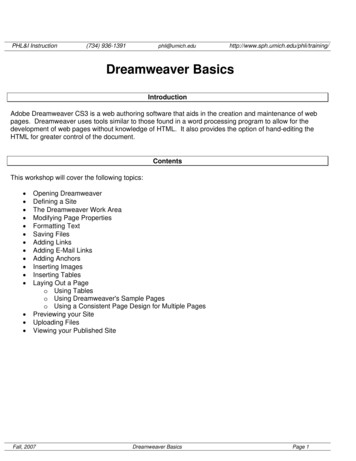 Dreamweaver Basics - University Of Michigan