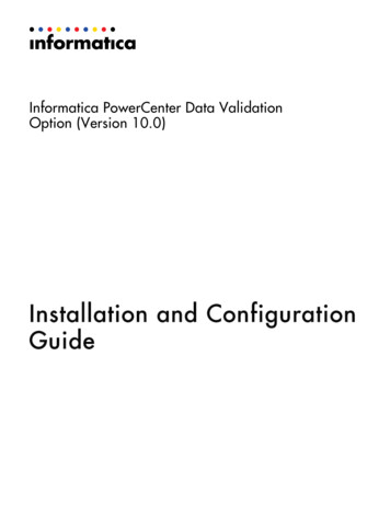 Option (Version 10.0) Informatica PowerCenter Data Validation