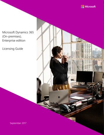 Microsoft Dynamics 365 (On-premises), Enterprise Edition Licensing Guide