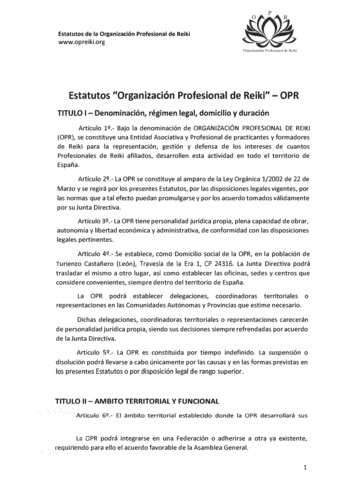 Estatutos Organización Profesional De Reiki - OPR