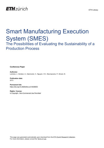 Smart Manufacturing Execution System (SMES) - ETH Z