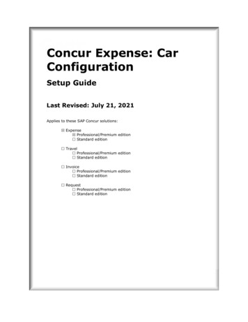 Concur Expense: Car Configuration Setup Guide