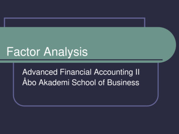 Factor Analysis - Startsida