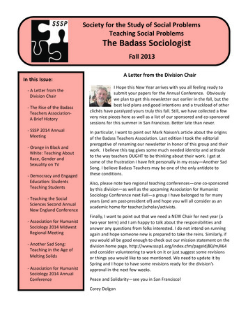 Society For The Study Of Social Problems Teaching Social . - SSSP