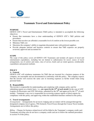 Employee Travel And Entertainment Policy