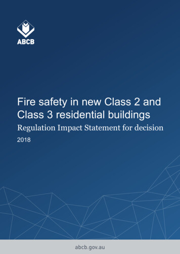 Final Decision RIS - Fire Safety In New Class 2 And Class 3 . - ABCB