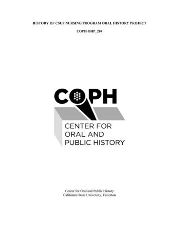 History Of Csuf Nursing Program Oral History Project Coph Ohp 284