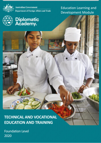 Foundation Technical And Vocational Education Training