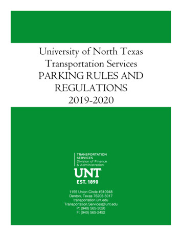 Parking Rules And Regulations - University Of North Texas