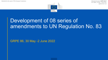Development Of 08 Series Of Amendments To UN Regulation No. 83