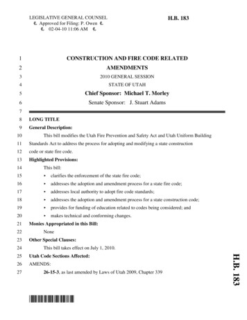 Construction And Fire Code Related Amendments