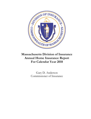 Massachusetts Division Of Insurance Annual Home Insurance Report For .