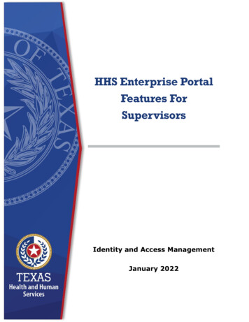 HHS Enterprise Portal Features For Supervisors