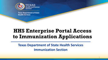 HHS Enterprise Portal Access To Immunization Applications