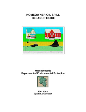 HOMEOWNER OIL SPILL CLEANUP GUIDE - Massachusetts