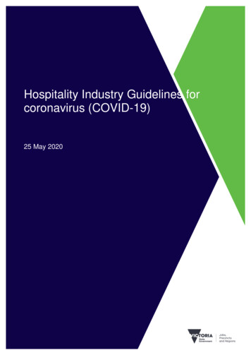 Hospitality Industry Guidelines For Coronavirus (COVID-19)