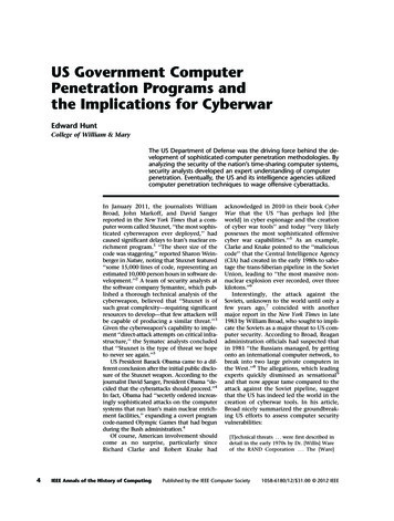 US Government Computer Penetration Programs And The Implications For .