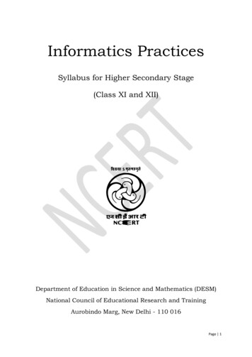 Informatics Practices - NCERT